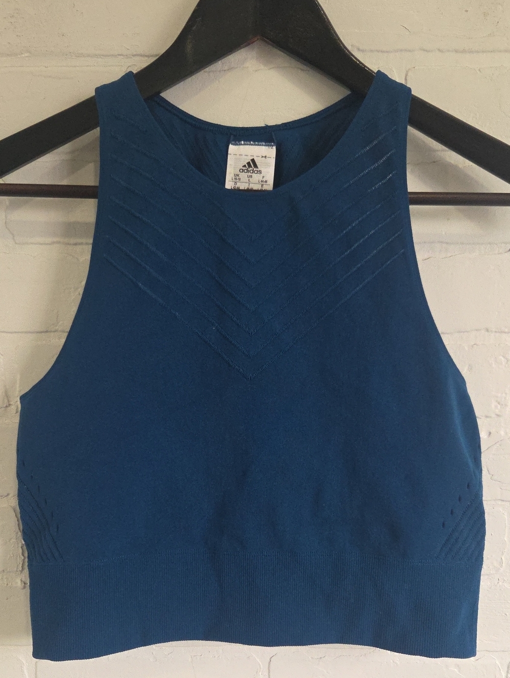 adidas Women's Deep Blue Sleeveless Crop Knit Tank